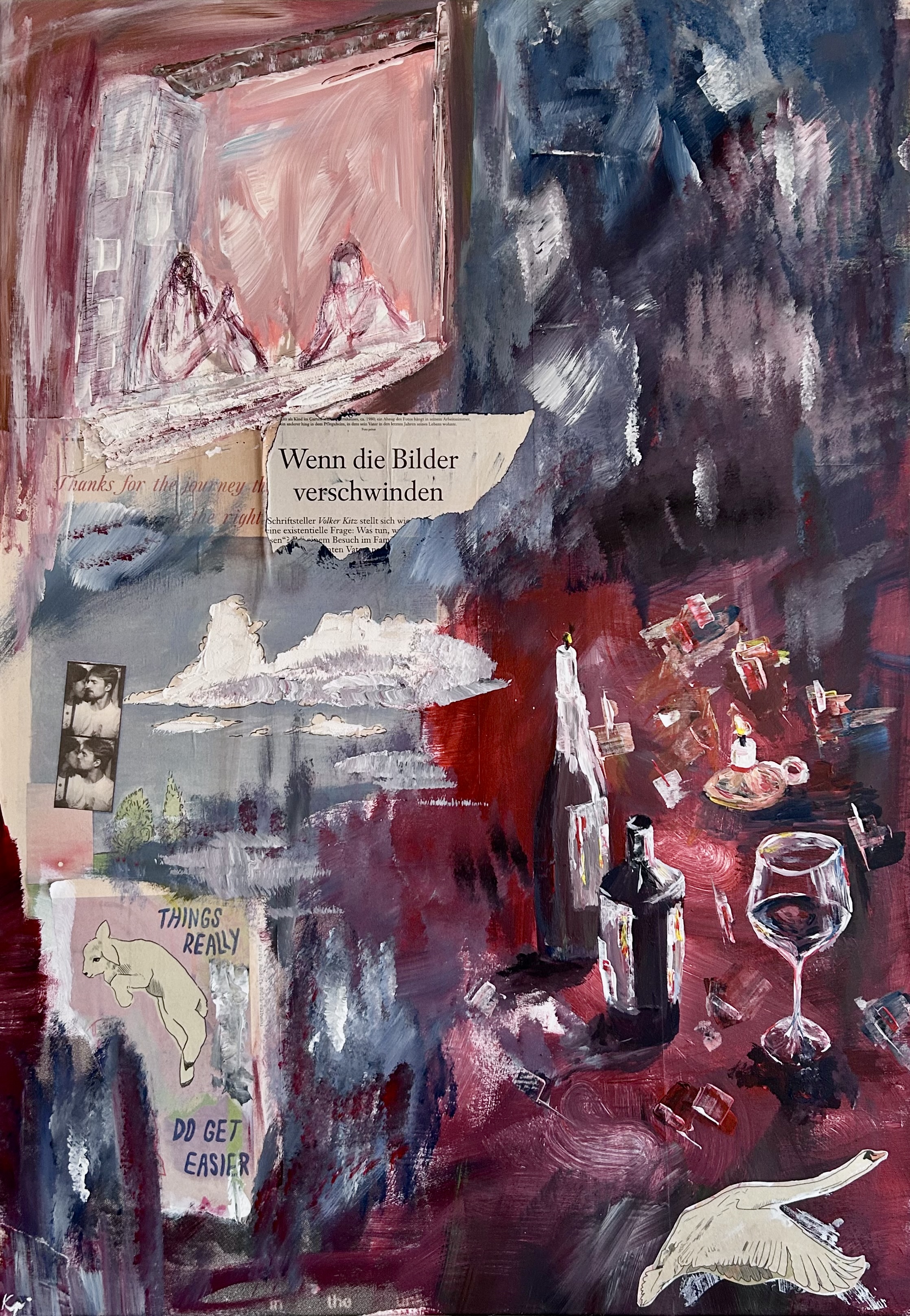 Fading — acrylic and mixed media on canvas, 70×100cm, 2025, by Konstantin Pfeil